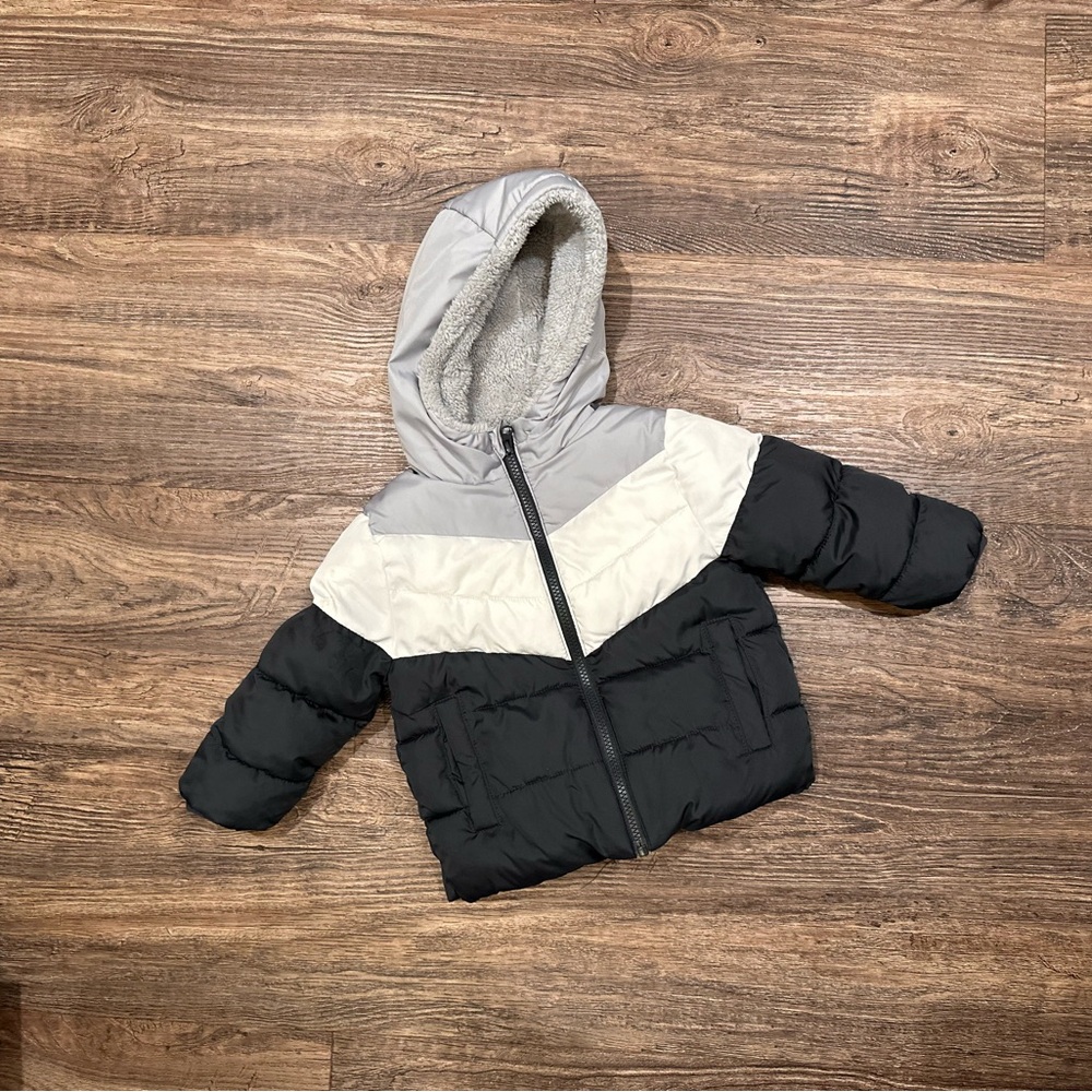 Swiss Tech Blue and Grey Puffer Jacket